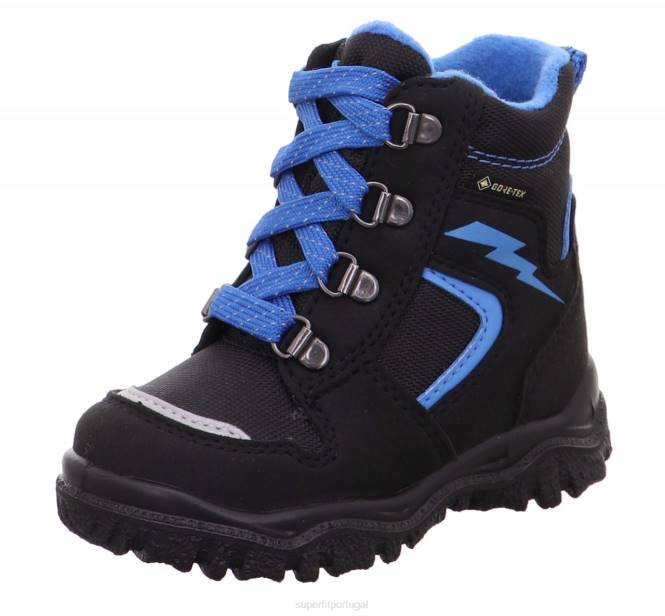 Superfit Preto Azul bebês husky1 - bota com cadarço JFFX482