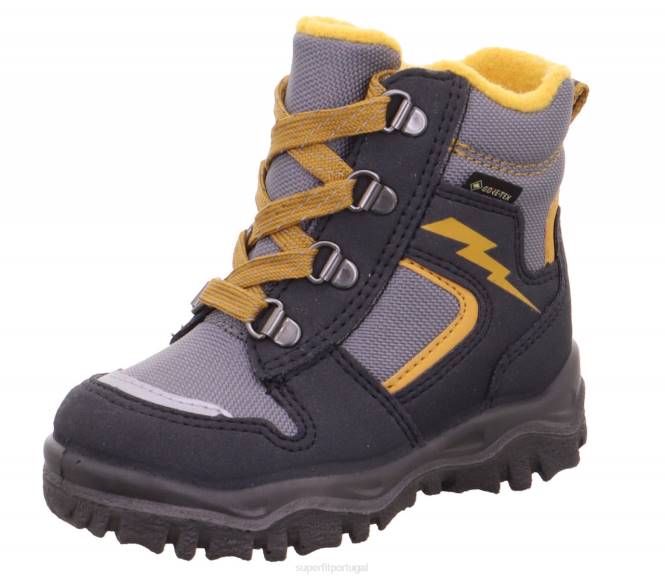 Superfit cinza/amarelo bebês husky1 - bota com cadarço JFFX458