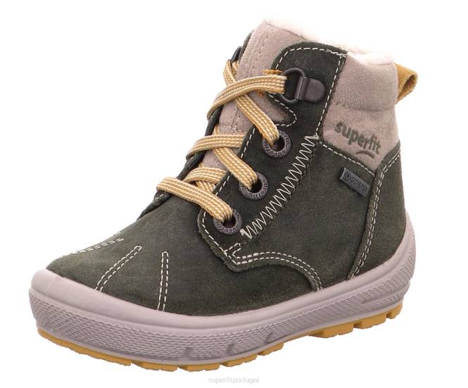 Superfit verde/bege bebês groovy - bota com cadarço JFFX469