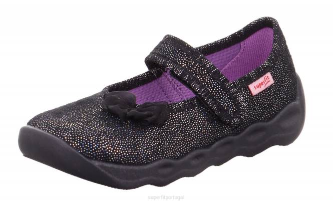 Superfit preto bebês bubble - chinelo com fecho de velcro JFFX144