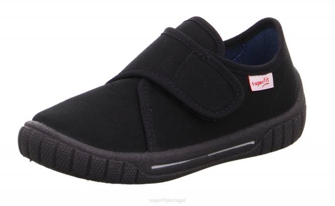 Superfit preto bebês conta - chinelo com fecho de velcro JFFX52