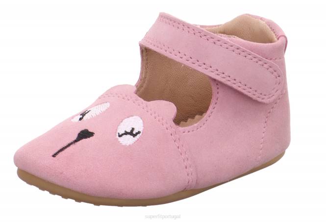 Superfit rosa bebês papageno - chinelo com fecho de velcro JFFX503