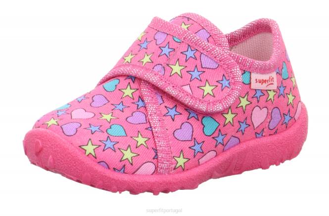 Superfit rosa bebês spotty - chinelo com fecho de velcro JFFX151