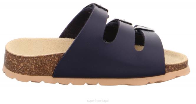 Superfit azul crianças fussbettpantoffel - chinelo com fivela JFFX586