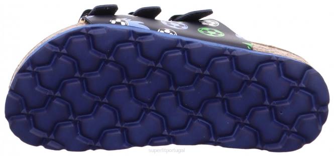 Superfit azul verde crianças fussbettpantoffel - chinelo com fivela JFFX561