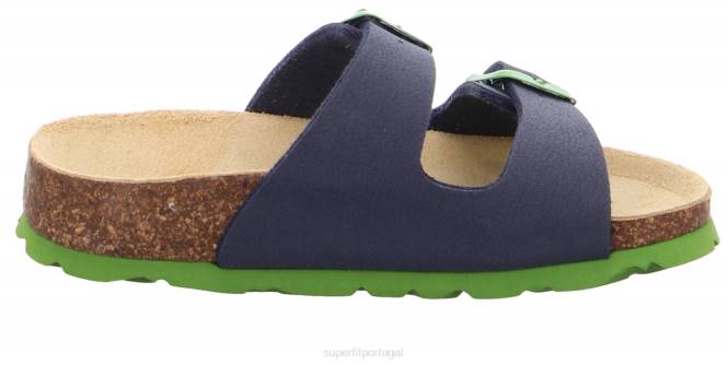 Superfit azul verde crianças fussbettpantoffel - chinelo com fivela JFFX579