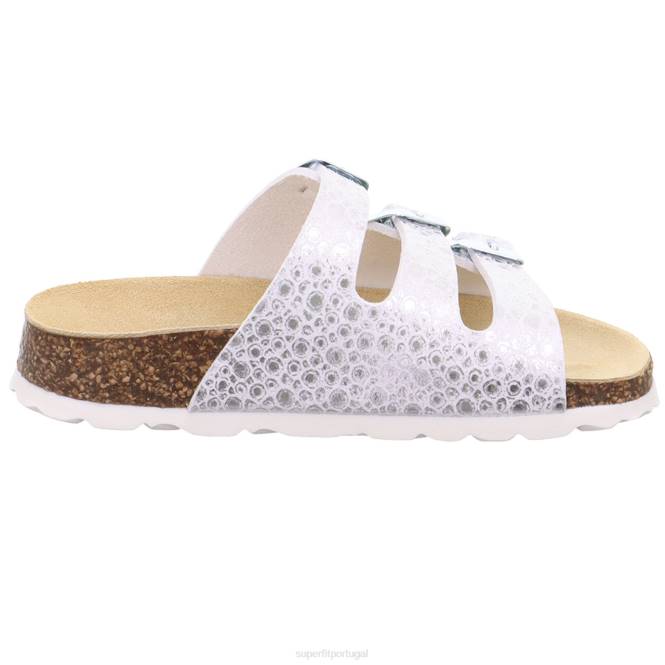 Superfit branco crianças fussbettpantoffel - chinelo com fivela JFFX554