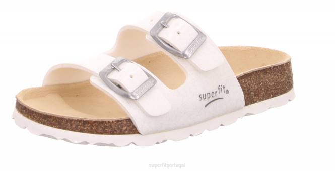 Superfit branco crianças fussbettpantoffel - chinelo com fivela JFFX558