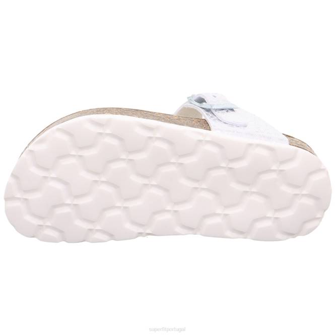 Superfit branco crianças fussbettpantoffel - chinelo com fivela JFFX565