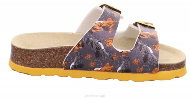 Superfit cinza/laranja crianças fussbettpantoffel - chinelo com fivela JFFX566