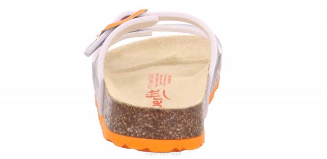 Superfit cinza/laranja crianças fussbettpantoffel - chinelo com fivela JFFX591