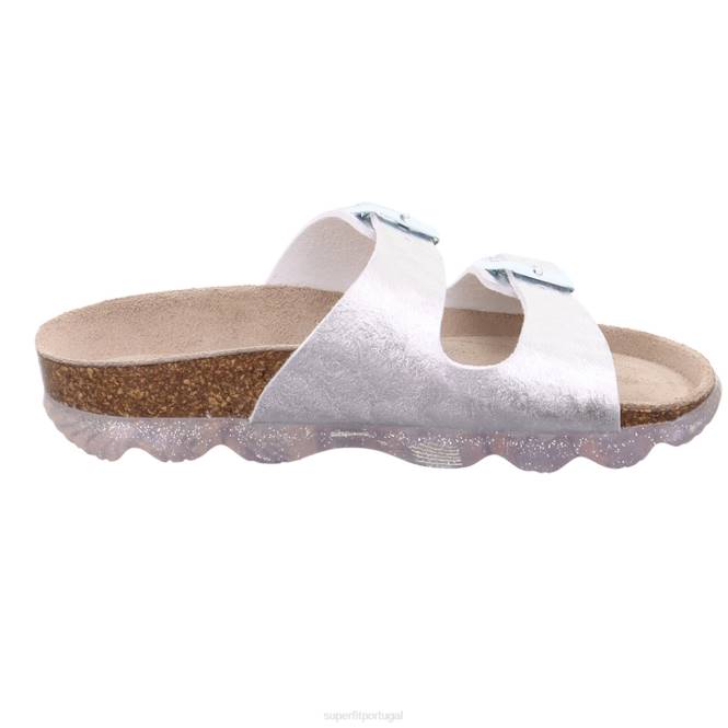 Superfit prata crianças geléias - chinelo com fivela JFFX552