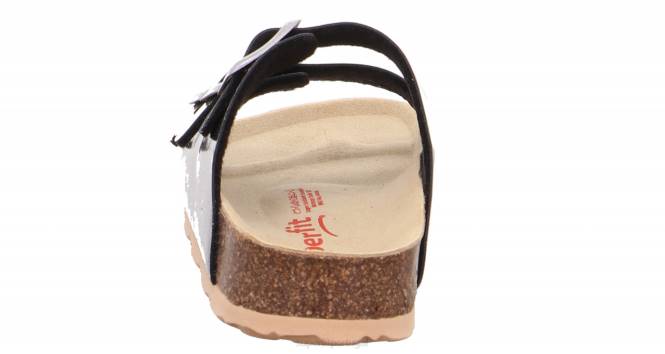 Superfit prata negra crianças fussbettpantoffel - chinelo com fivela JFFX578