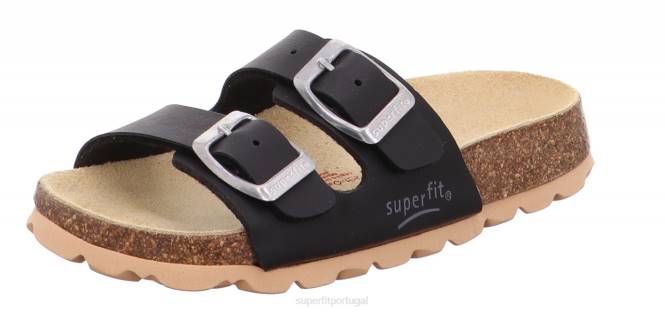 Superfit preto crianças fussbettpantoffel - chinelo com fivela JFFX564