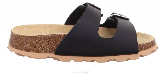 Superfit preto crianças fussbettpantoffel - chinelo com fivela JFFX564