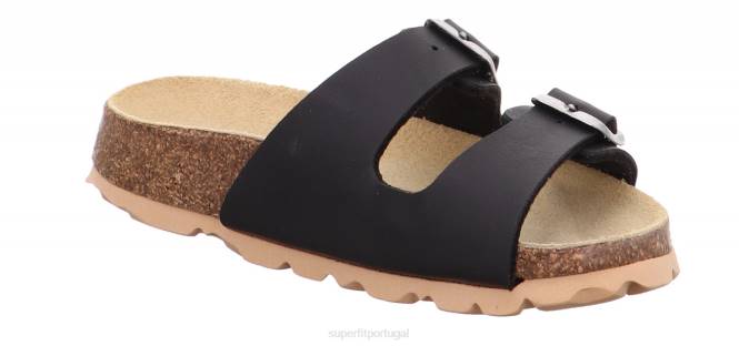 Superfit preto crianças fussbettpantoffel - chinelo com fivela JFFX564