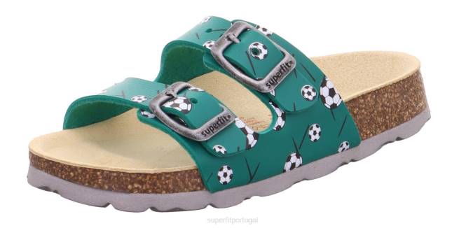 Superfit verde crianças fussbettpantoffel - chinelo com fivela JFFX592